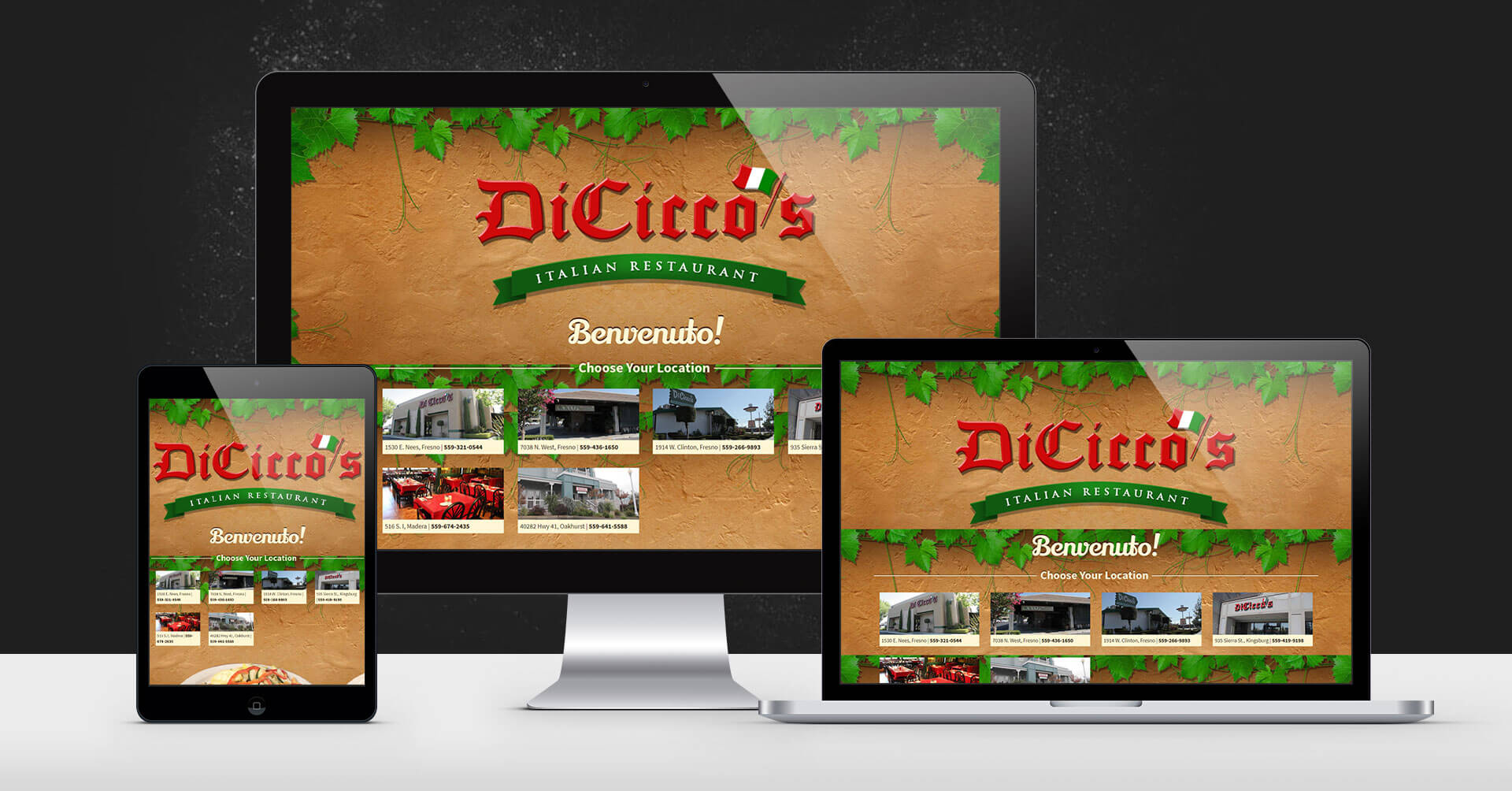 portfolio digital attic diciccos italian restaurant devices