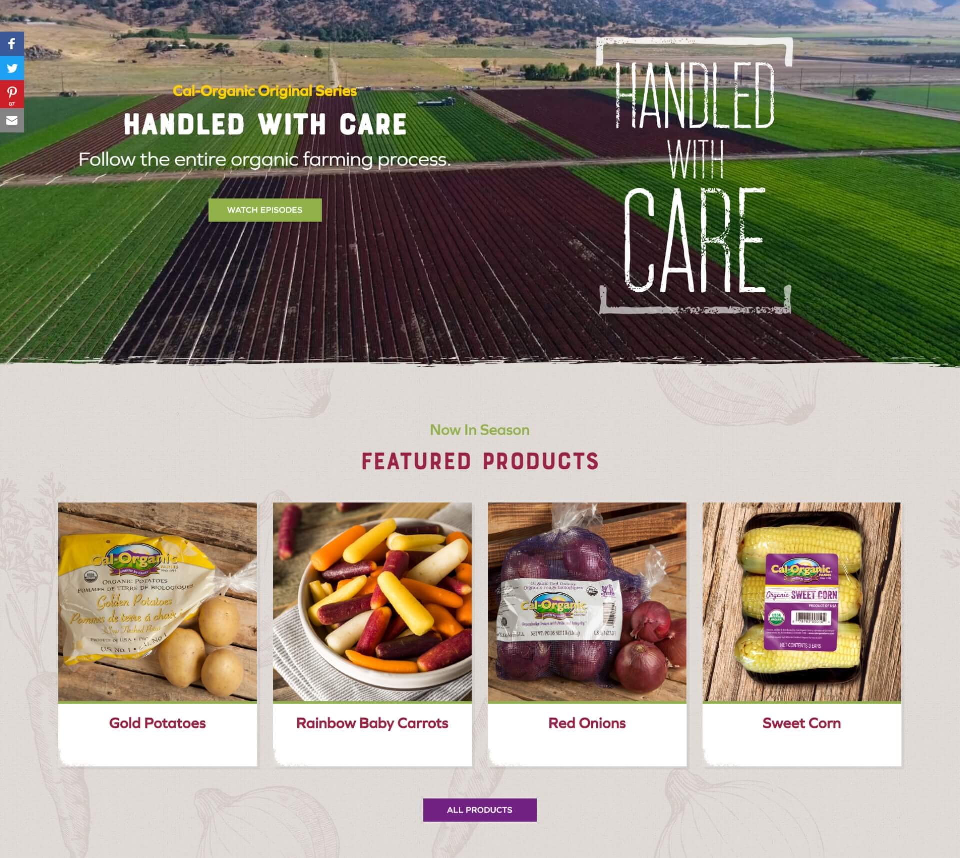 Digital Attic Portfolio - Cal Organic Farms Website