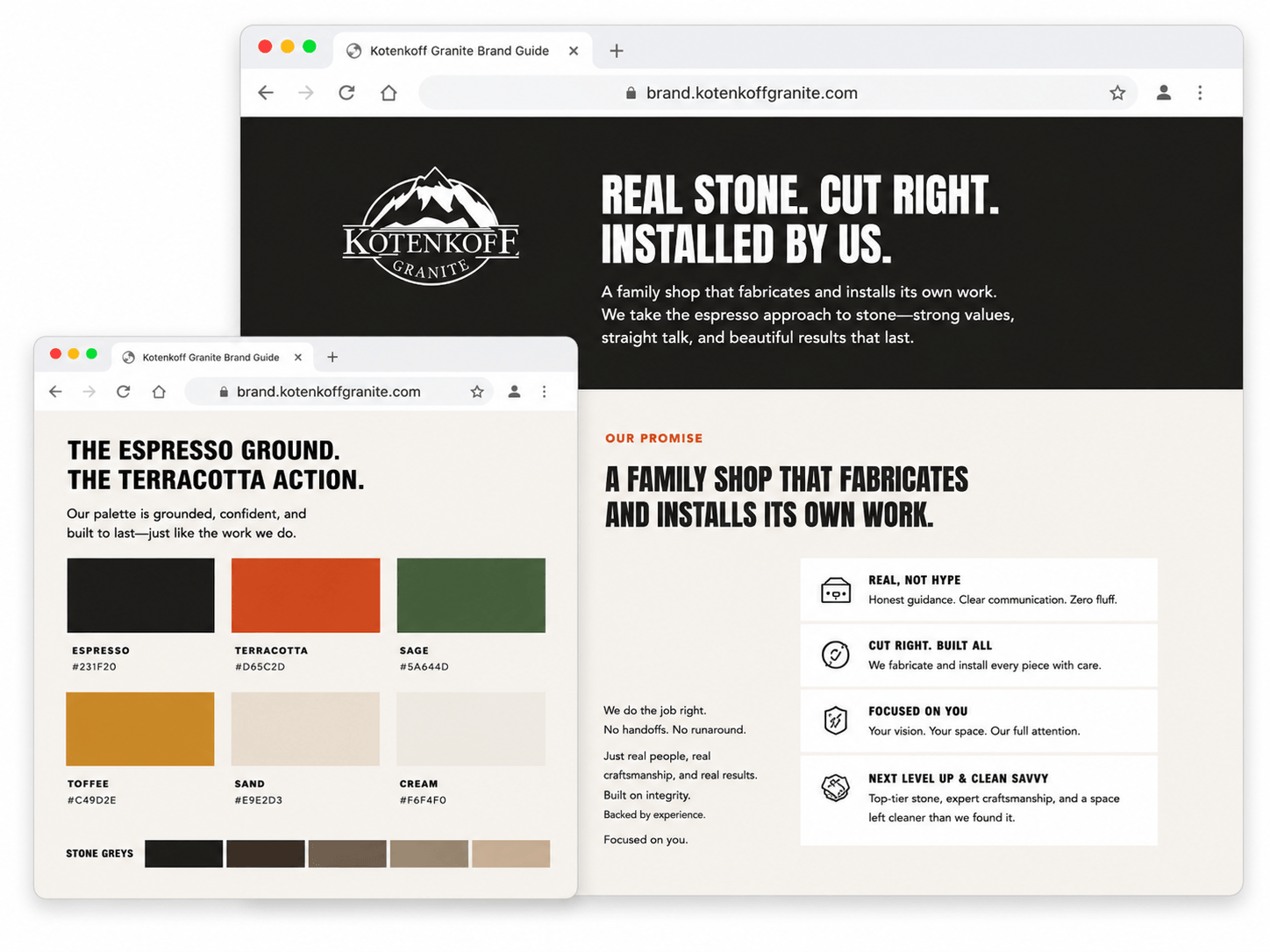 Kotenkoff Granite brand guidelines